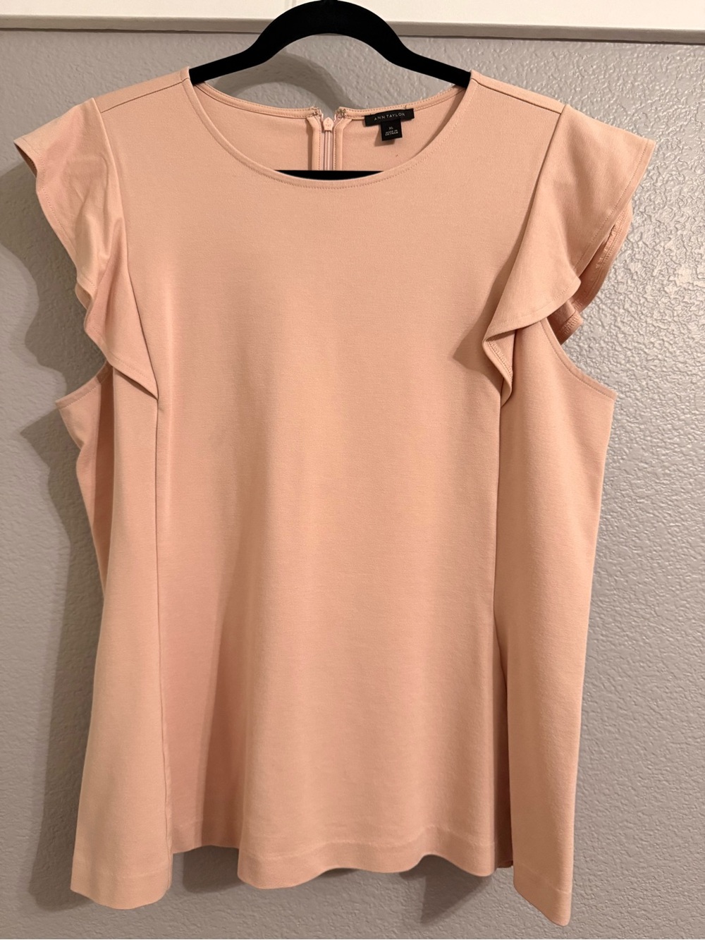 Ann Taylor Blush Pink Ruffle Sleeve Top